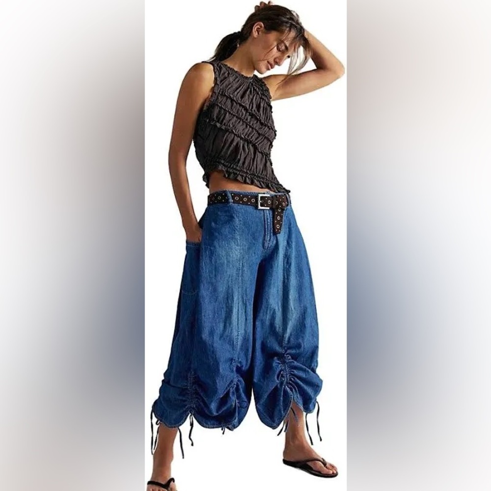 We The Free Blue Flare & Wide Leg Jeans